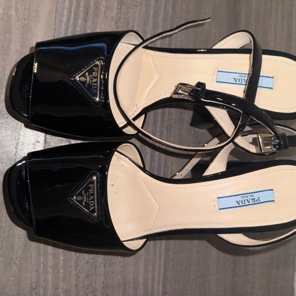 Prada Glossy Black Women's Sandals